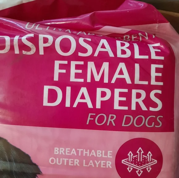 AKC Disposable Female Dog Diapers - Pink 50ct Large - Picture 3 of 7